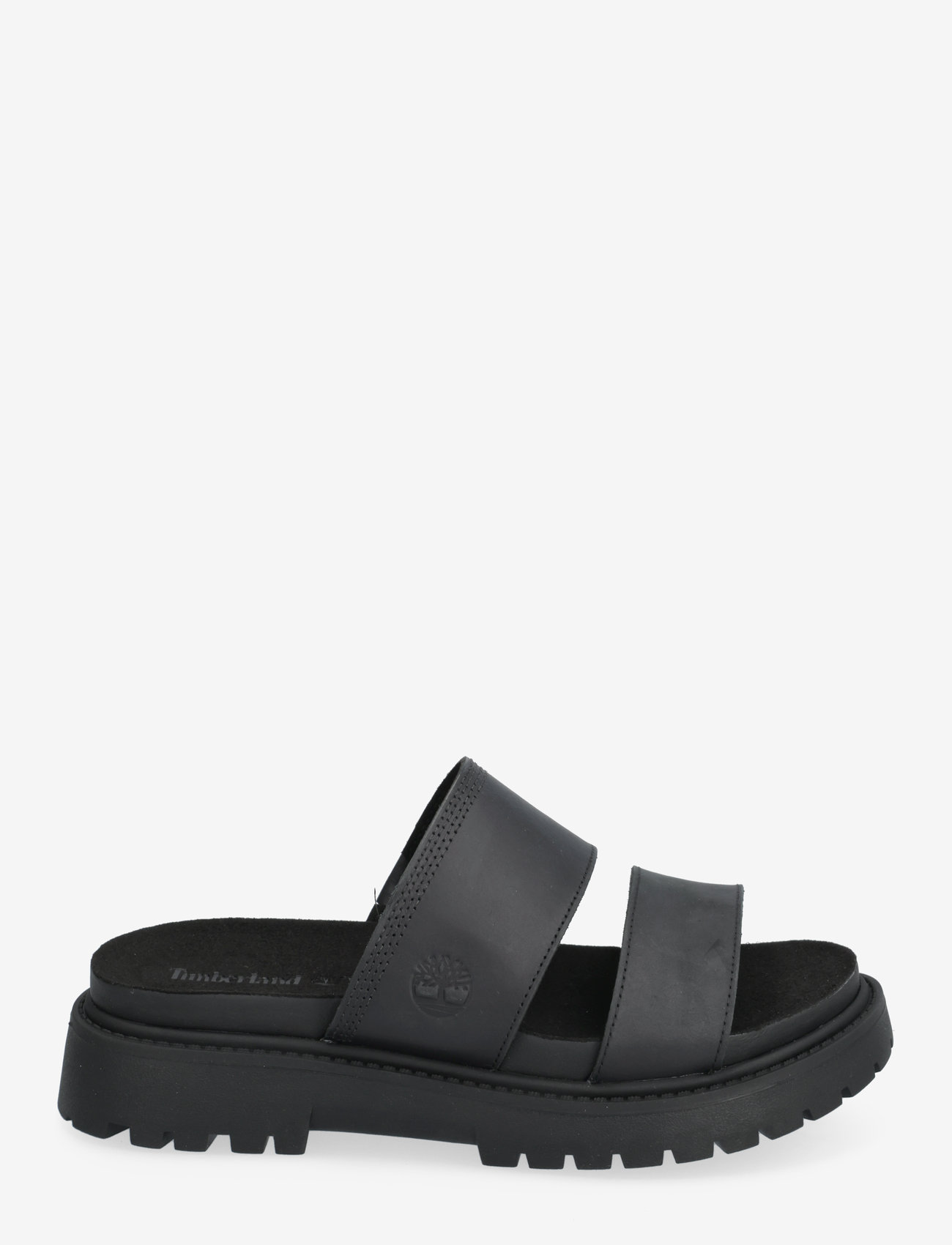 Timberland - Clairemont Way SLIDE SANDAL BLACK FULL GRAIN - platta sandaler - black full grain - 1