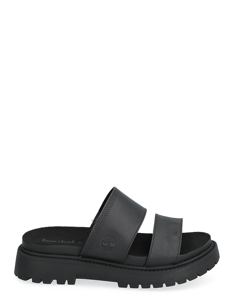Timberland - Clairemont Way SLIDE SANDAL BLACK FULL GRAIN - flache sandalen - black full grain - 1