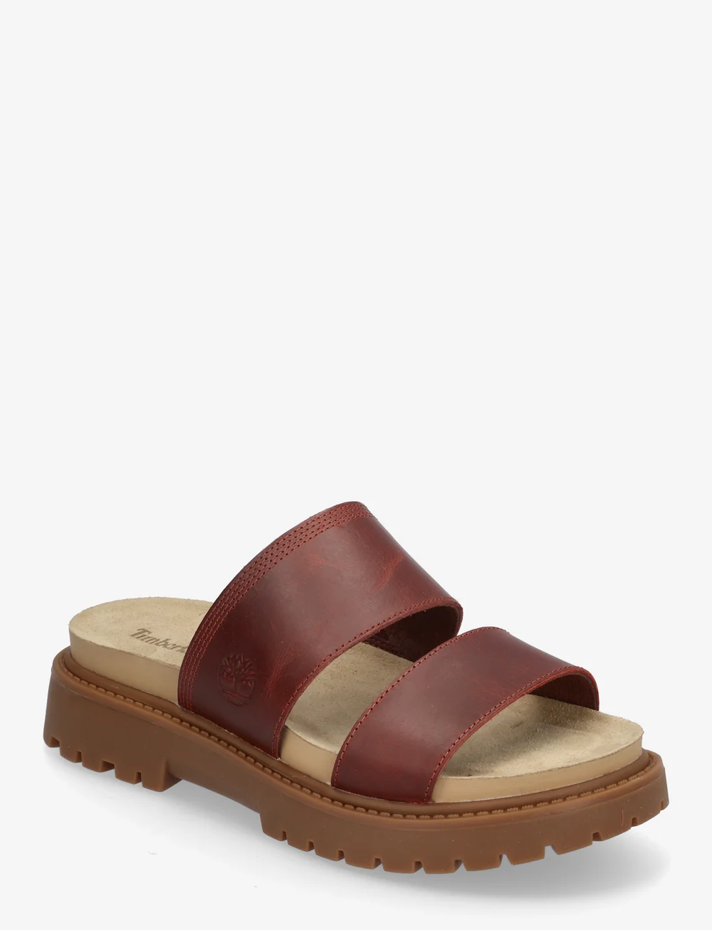 Timberland - SLIDE SANDAL - platta sandaler - dk red f grain - 0