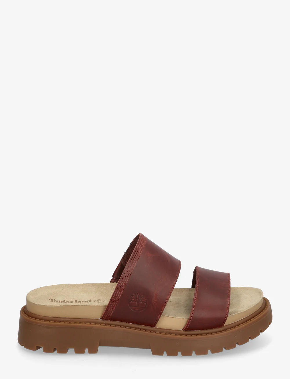 Timberland - SLIDE SANDAL - platta sandaler - dk red f grain - 1