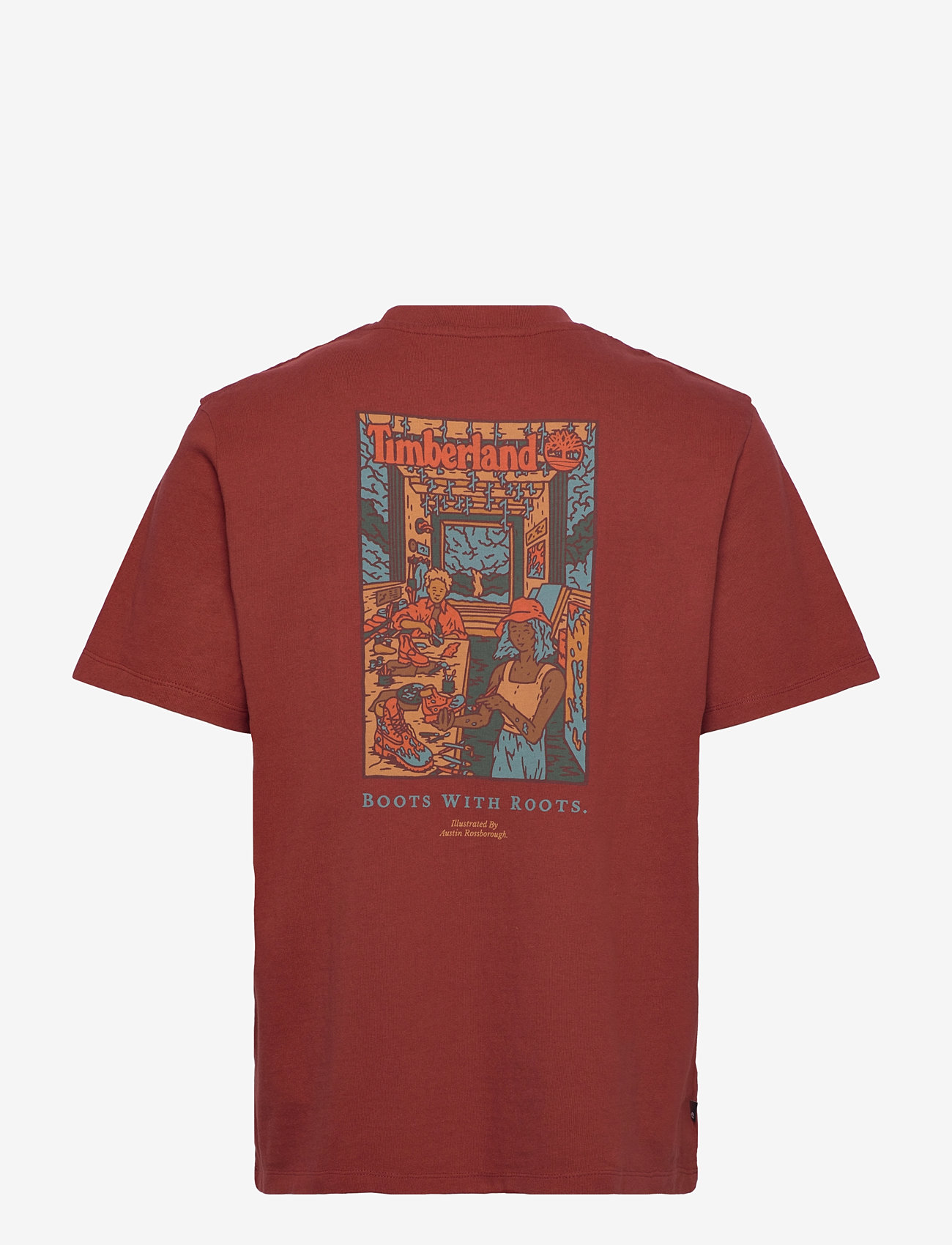 Timberland - Washed Boot Lab Back Graphic Tee - kortärmade t-shirts - burnt henna - 1