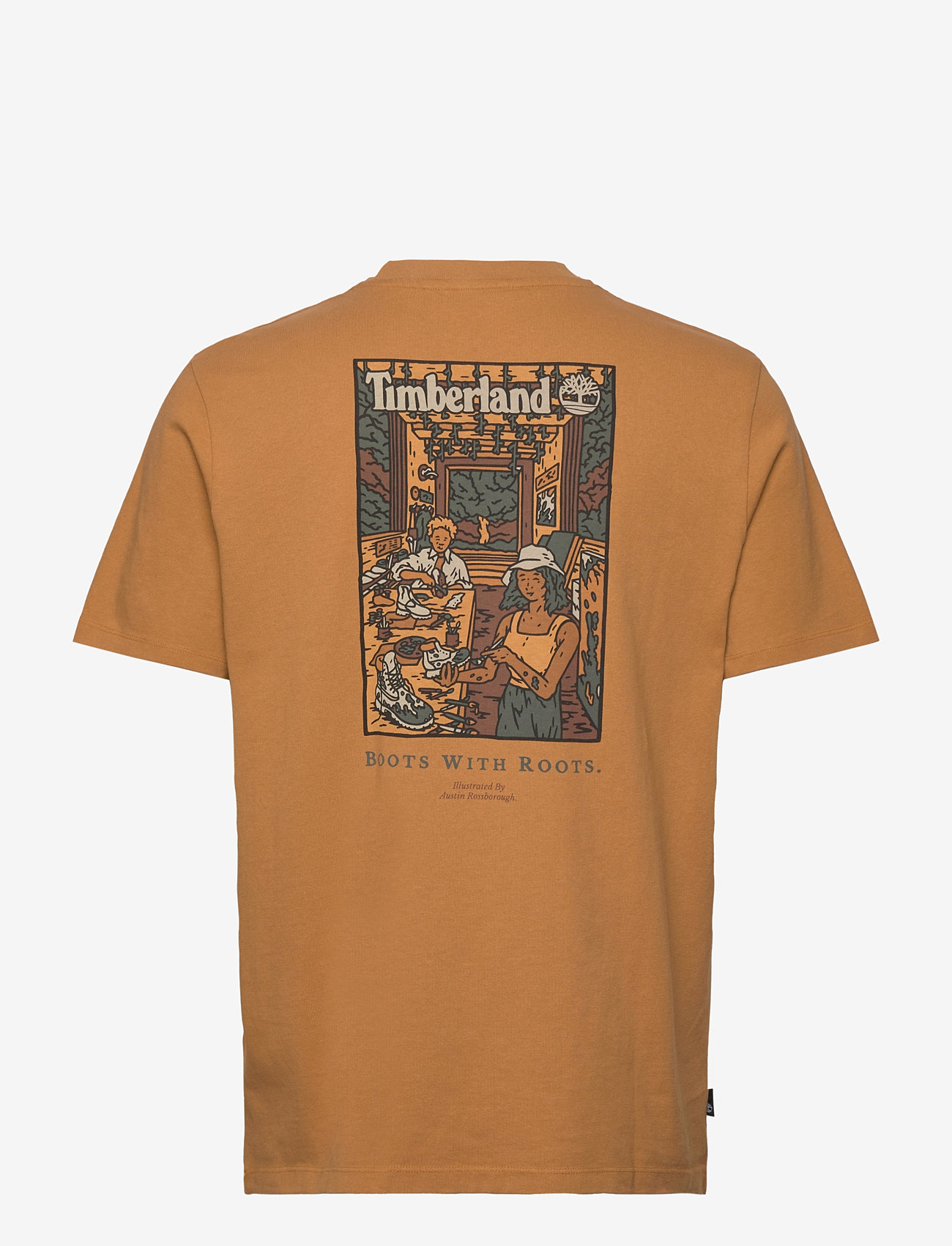 Timberland - Washed Boot Lab Back Graphic Tee - herbstliche kleidung - wheat boot - 1