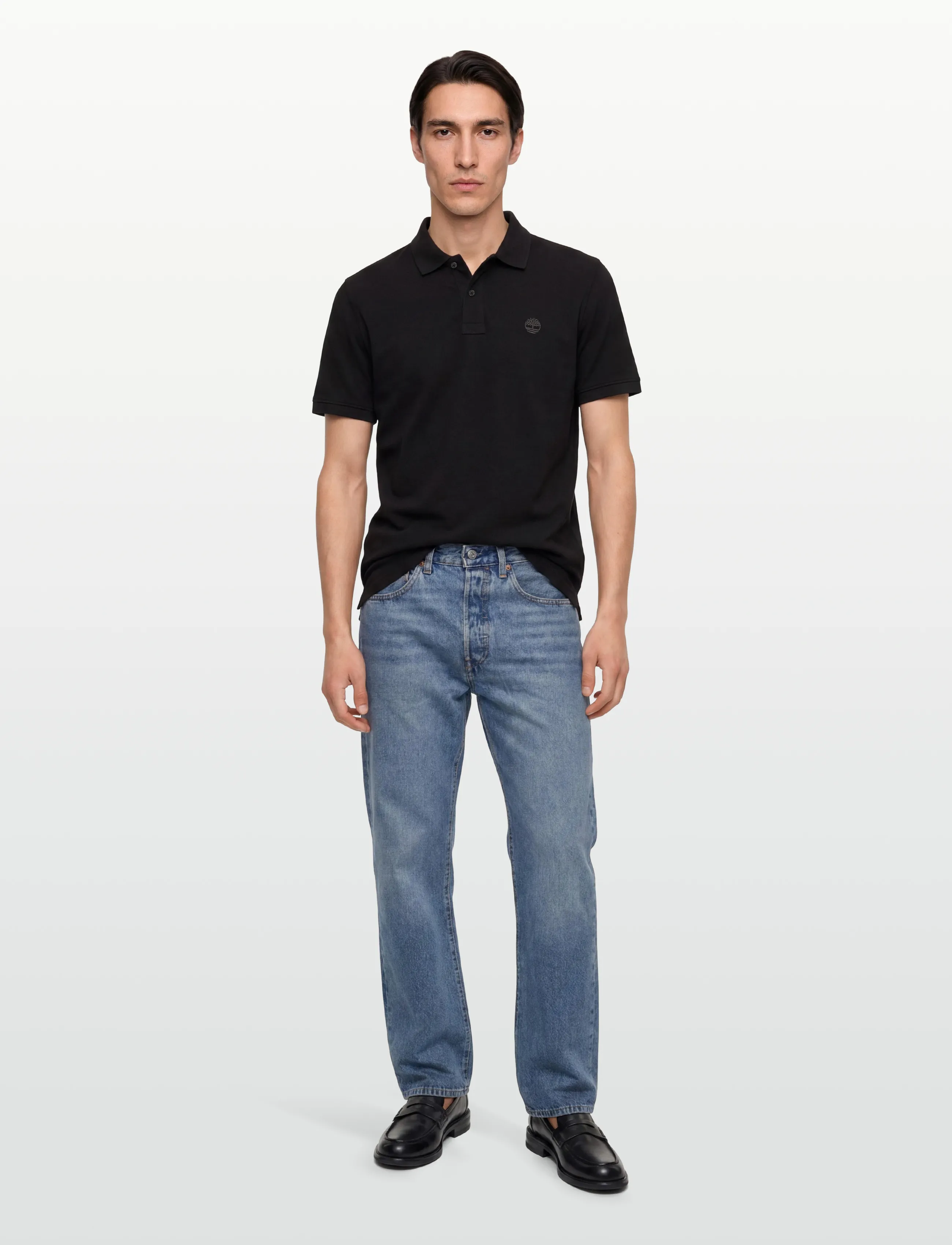 Timberland Millers River Pique Short Sleeve Polo Black, L, Black, Poloer > Kortærmede, Herre