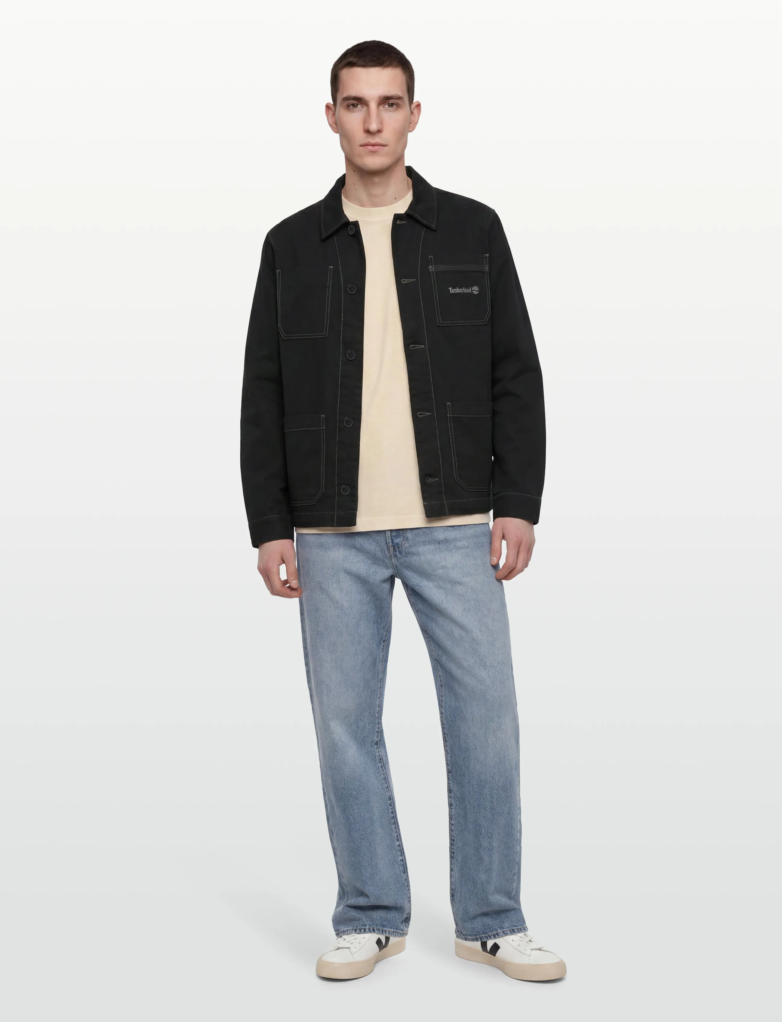 Timberland Chore Canvas Jacket Black, L, Jackets, Schwarz - Light Männerswear