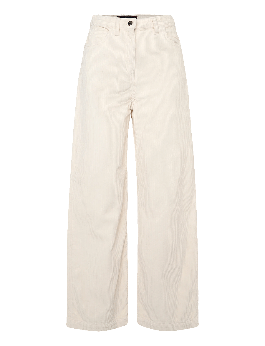 Timberland - Corduroy Wide-Leg Pants - fløjlsbukser - white smoke - 0