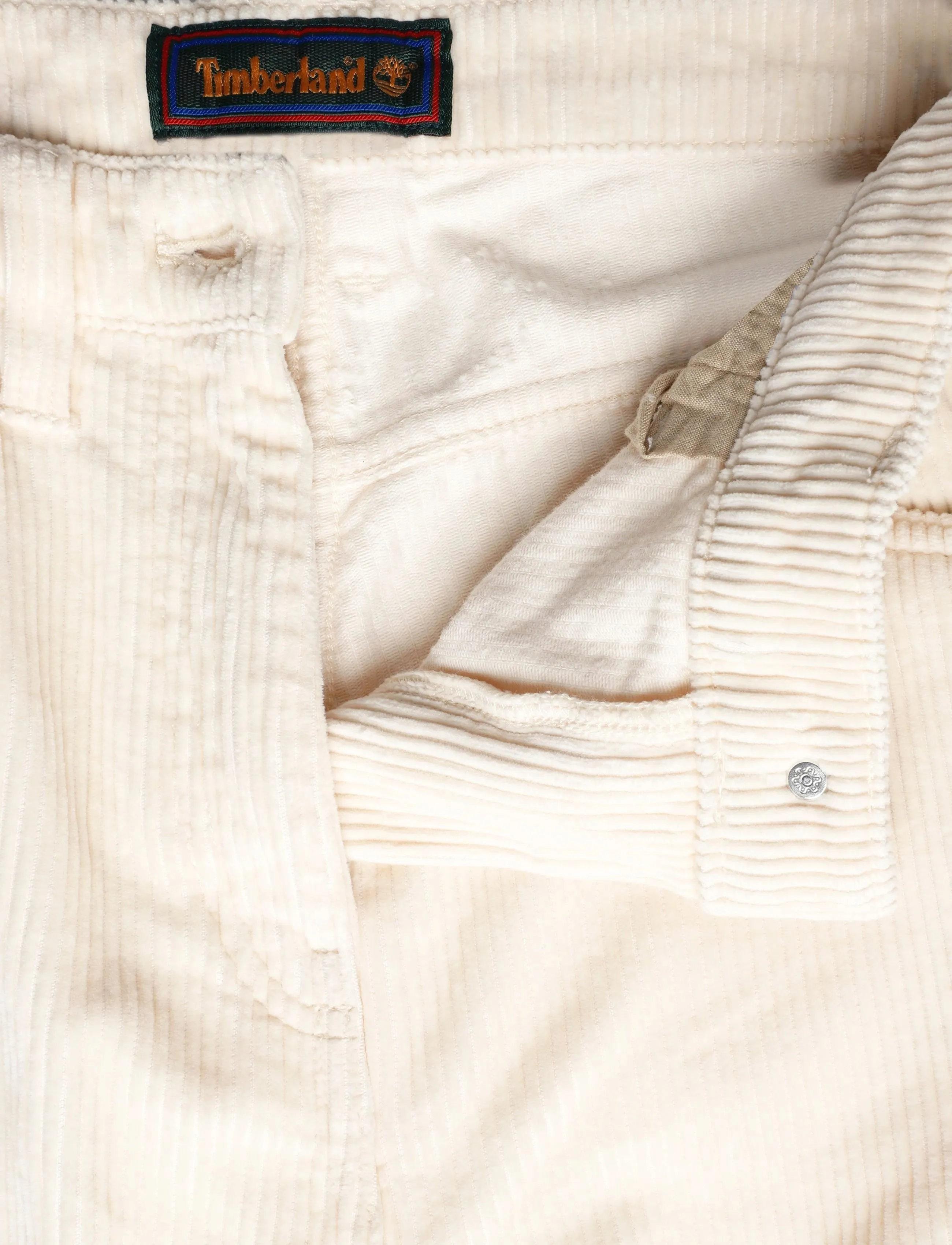 Timberland - Corduroy Wide-Leg Pants - fløjlsbukser - white smoke - 3