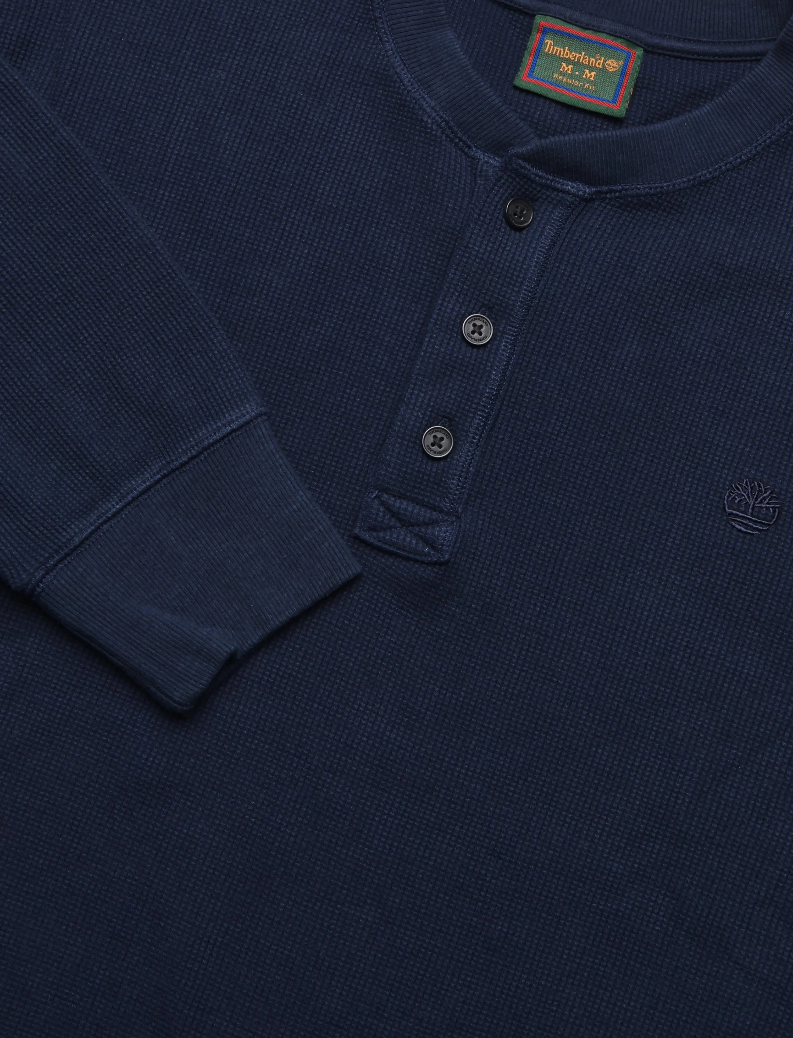 Timberland - Waffle Henley LS Polo - dark sapphire - 2