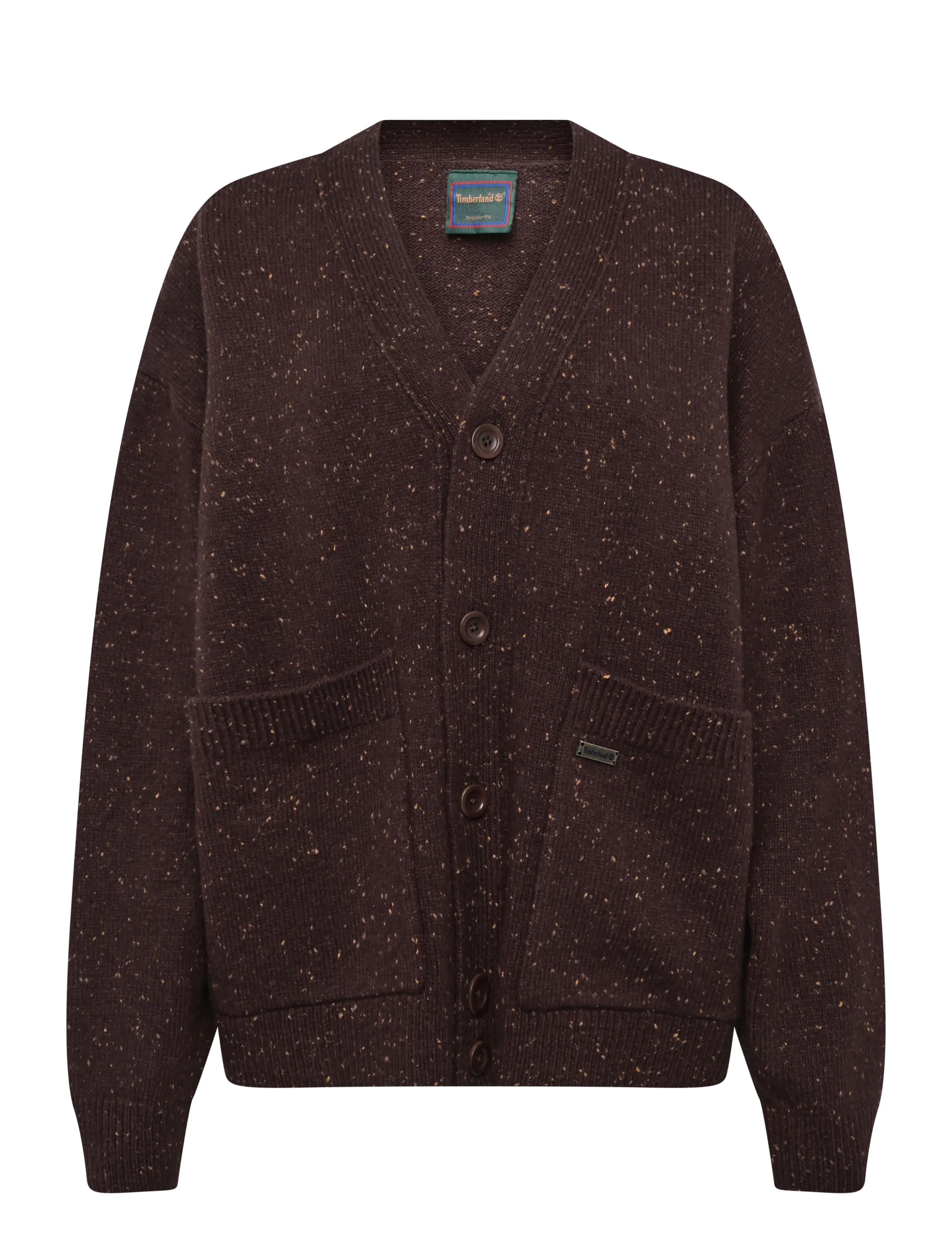 Timberland Wool Blend Speckle Yarn Cardigan - Kleidung - CHICORY COFFE H / brown