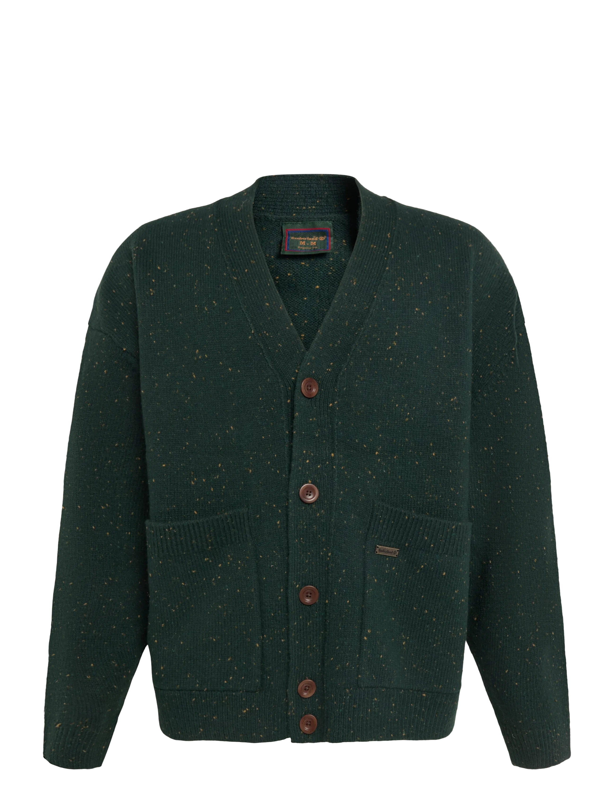 Timberland Wool Blend Speckle Yarn Cardigan - Kleidung - SCARAB HEATHER / green