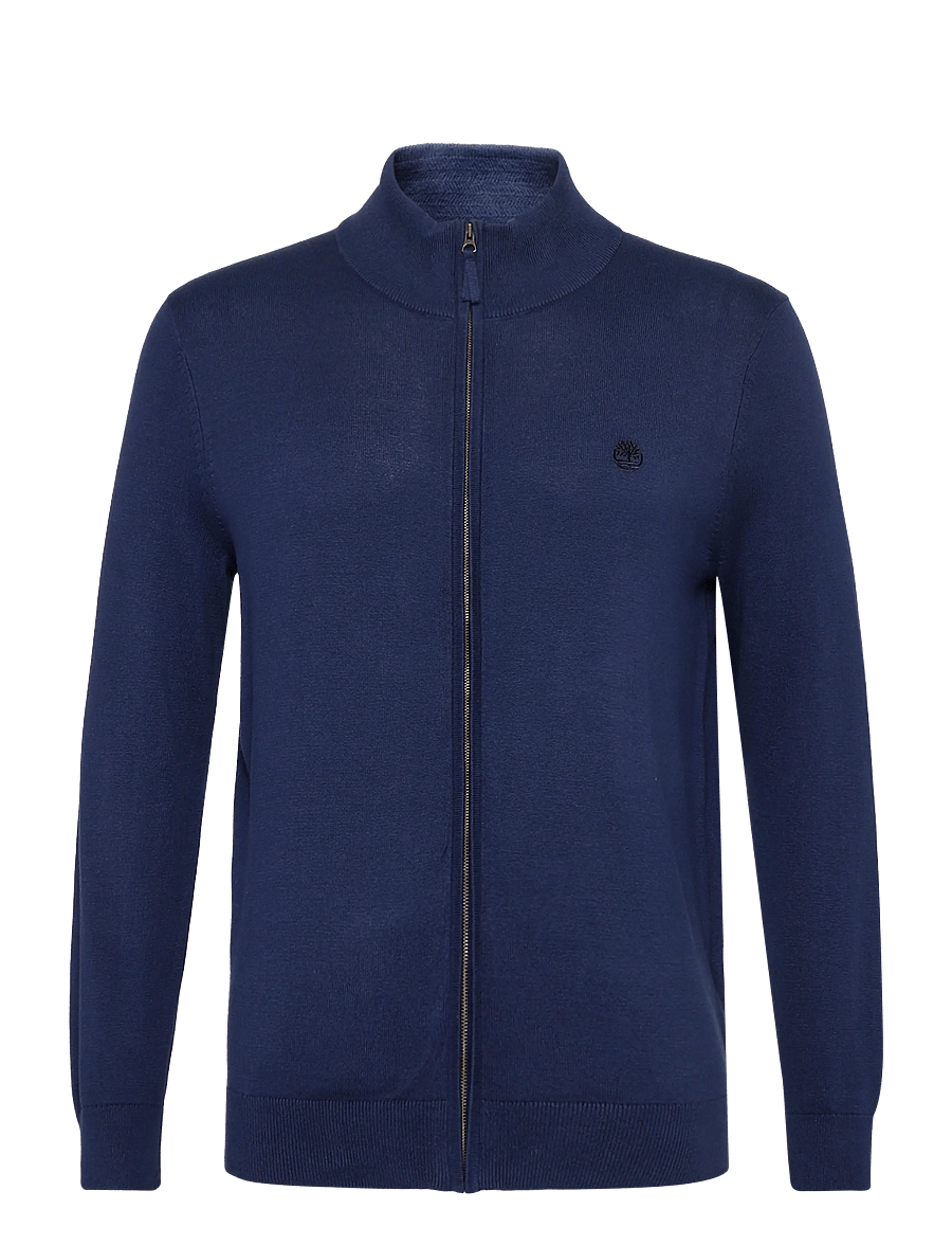 Timberland - Cotton Full Zip Sweater - full zip tröjor - naval academy - 0