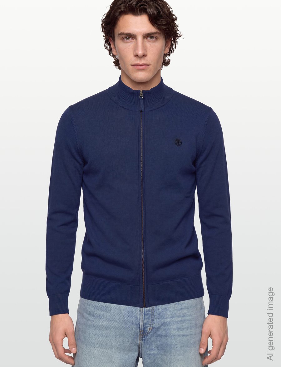 Timberland - Cotton Full Zip Sweater - full zip jumpers - naval academy - 3