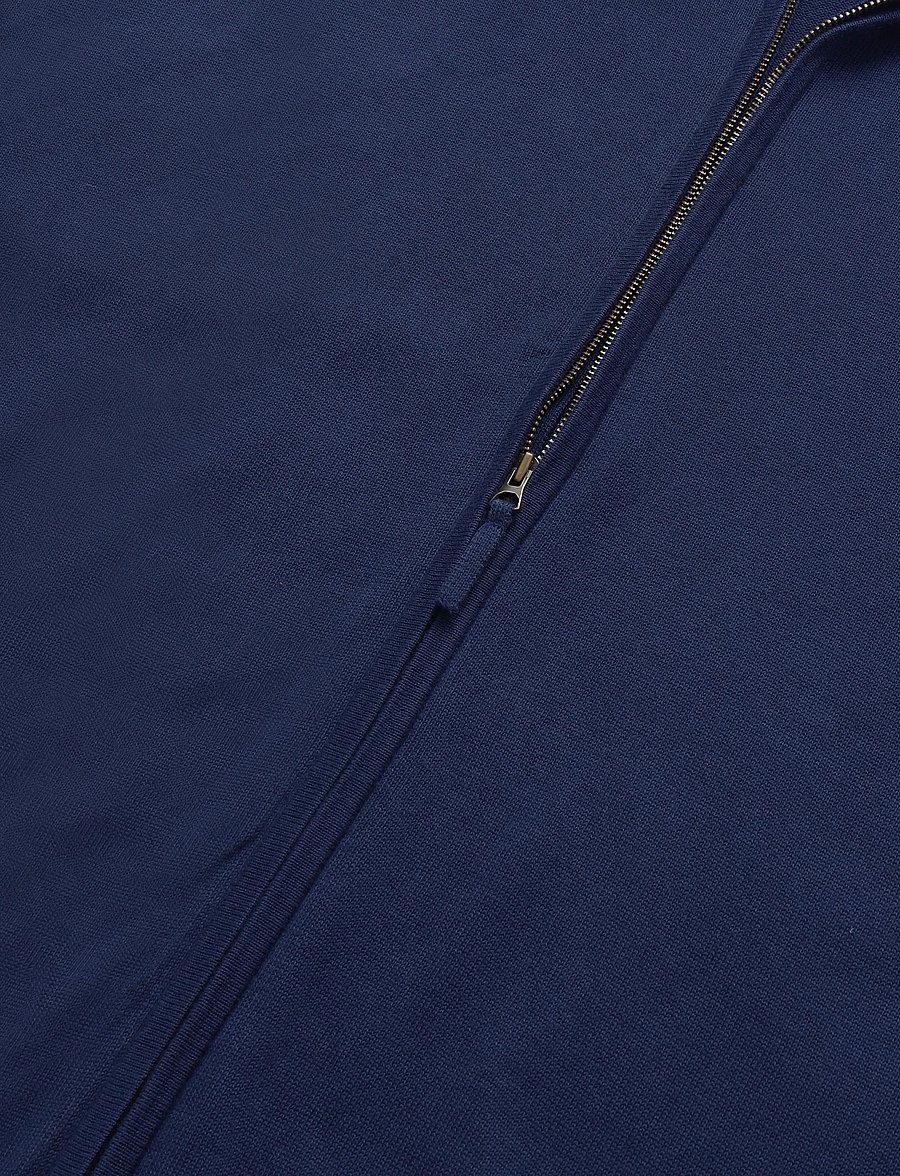 Timberland - Cotton Full Zip Sweater - full zip tröjor - naval academy - 3