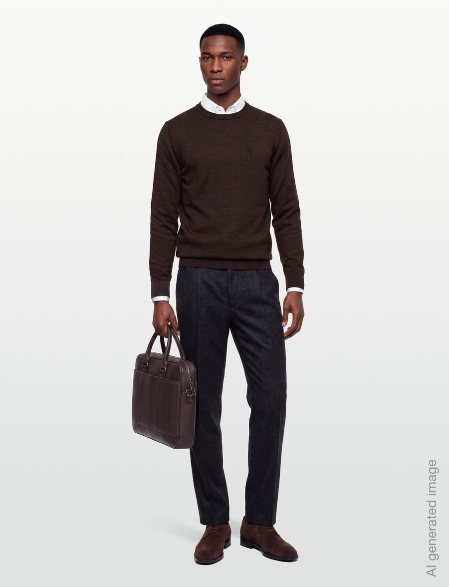 Timberland - Cotton Crew Neck Sweater - Ümara kaelusega - mole heather - 0