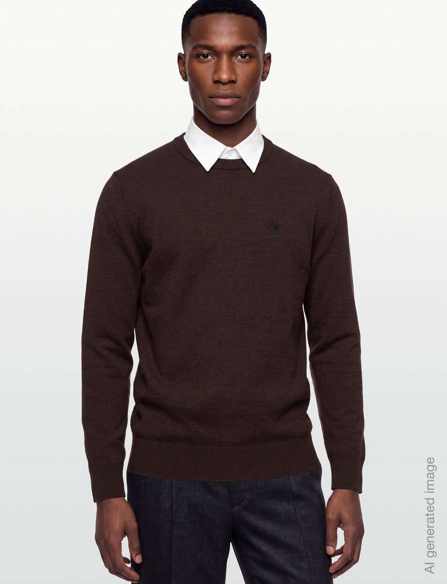 Timberland - Cotton Crew Neck Sweater - Ümara kaelusega - mole heather - 3