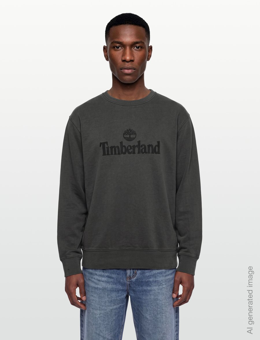 Timberland - GD LB Print Crew Sweatshirt - sweatshirts - black washed - 3