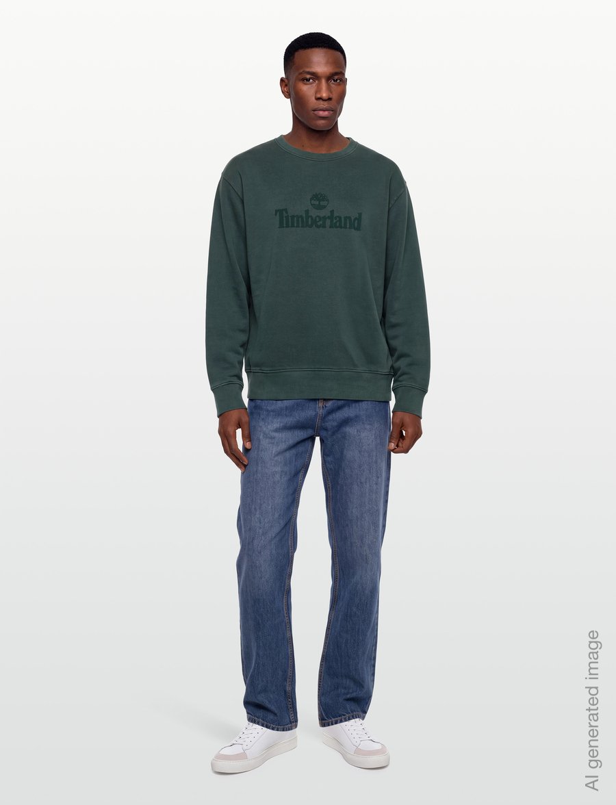 Timberland - GD LB Print Crew Sweatshirt - dressipluusid - scarab washed - 0