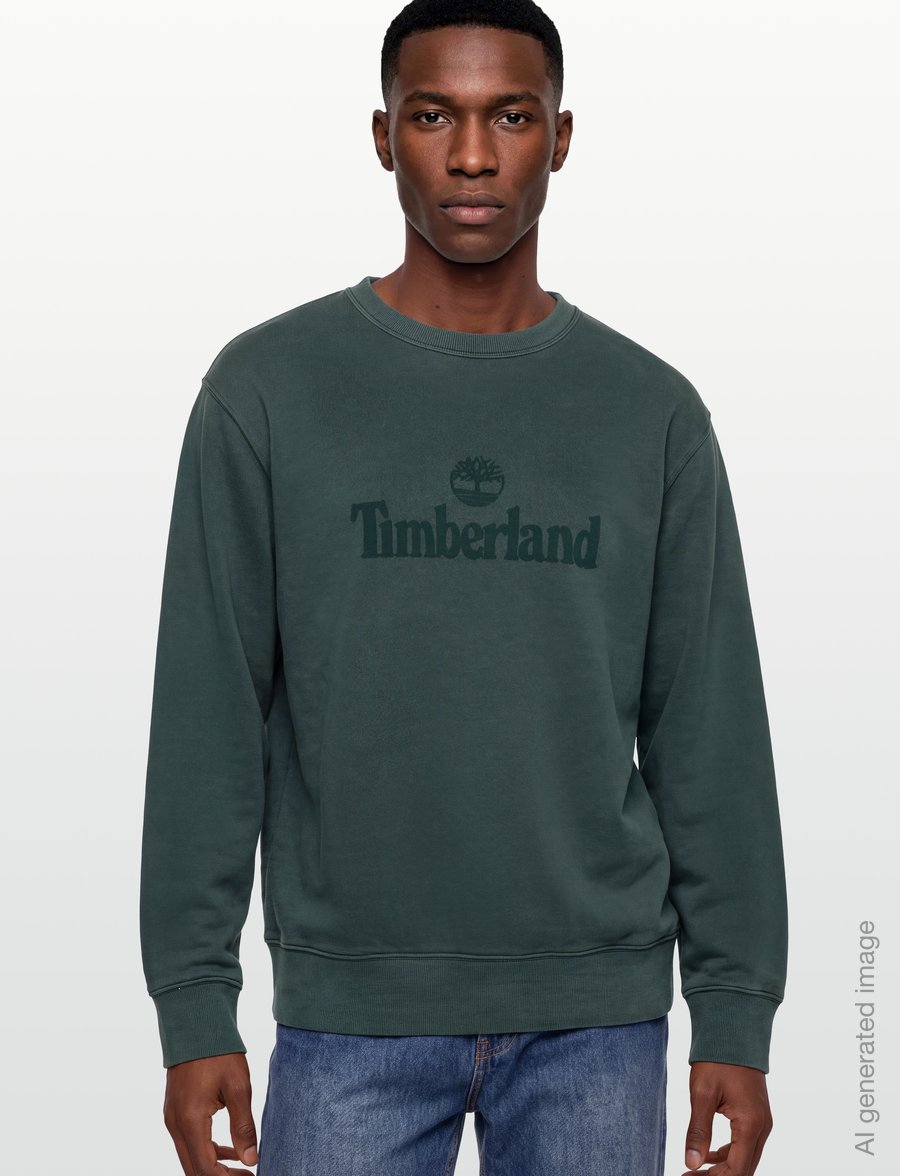 Timberland - GD LB Print Crew Sweatshirt - dressipluusid - scarab washed - 3