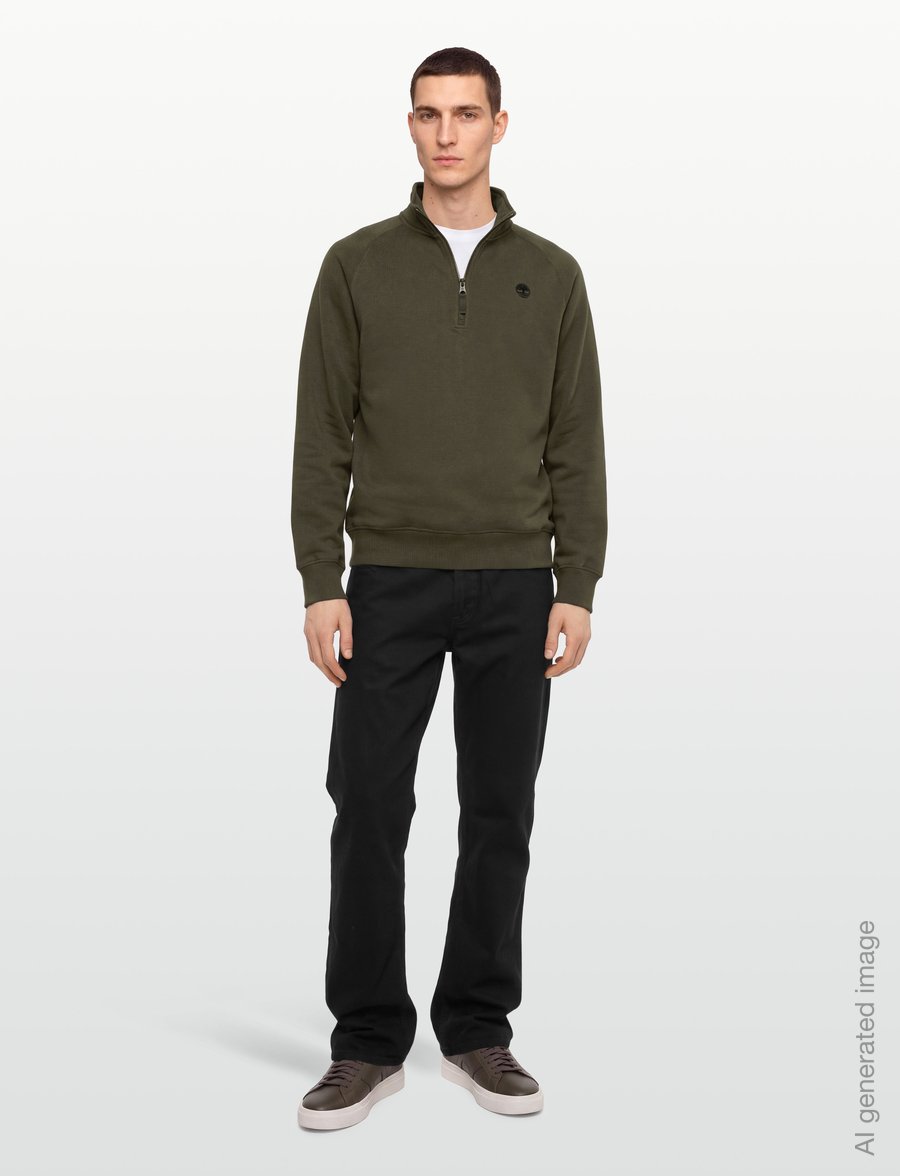Timberland - Tree Embroidered Logo 1/4 Zip LB Sweatsh - shop by style - sea turtle - 0