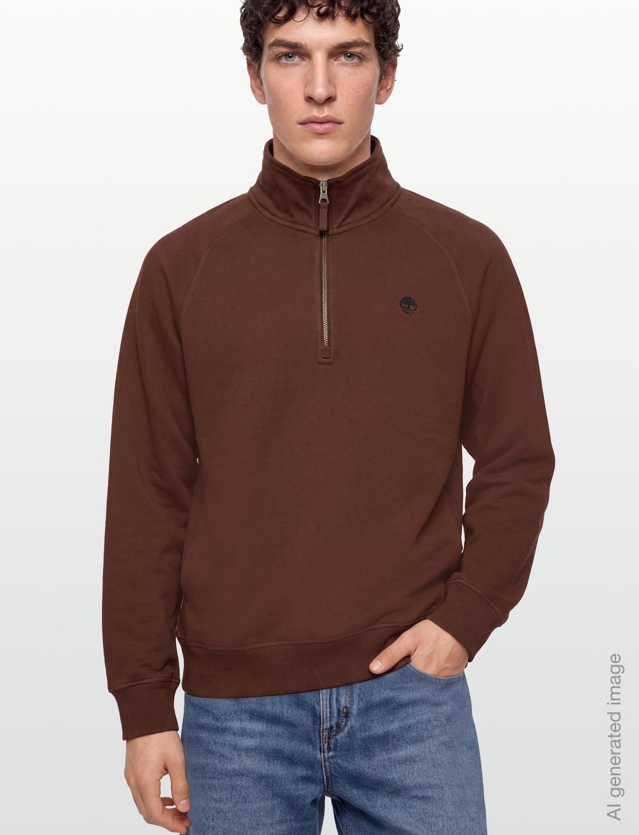 Timberland - Tree Embroidered Logo 1/4 Zip LB Sweatsh - swetry - chicory coffee - 3