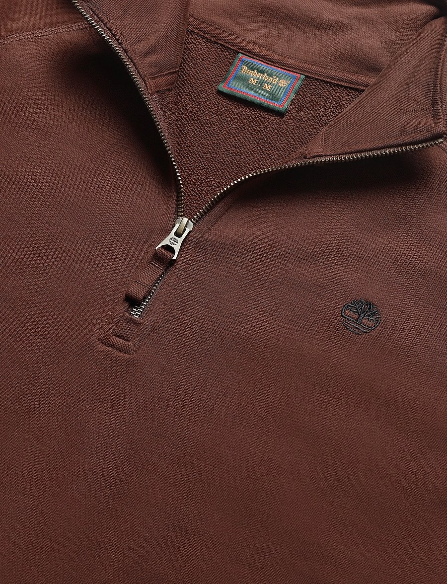 Timberland - Tree Embroidered Logo 1/4 Zip LB Sweatsh - dressipluusid - chicory coffee - 2