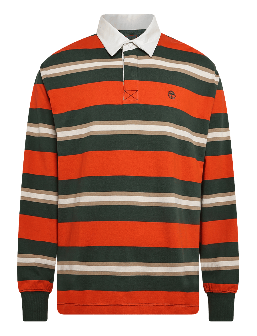 Timberland - LS Rugby Polo - langärmelige strick-polohemden - tangerine t yd - 0