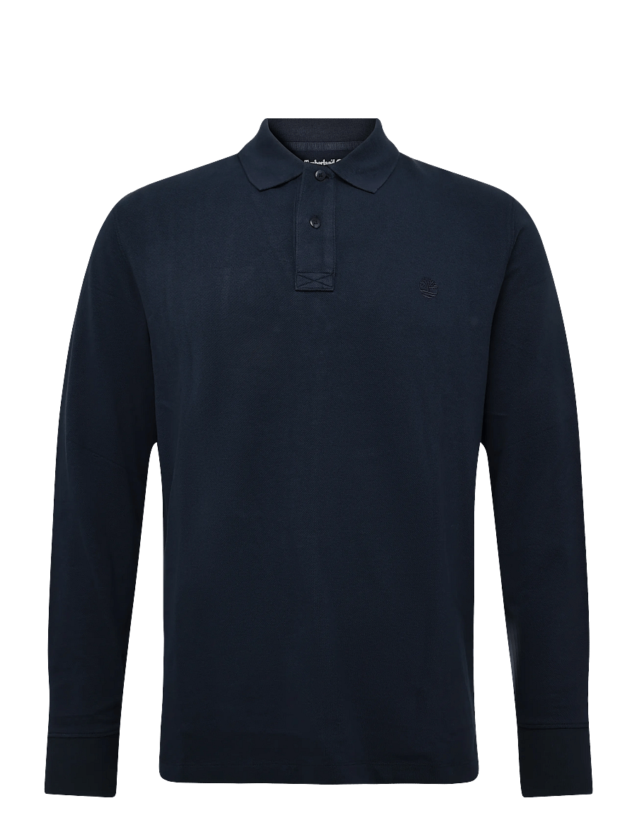 Timberland - LS Pique Polo - long-sleeved polos - dark sapphire - 0