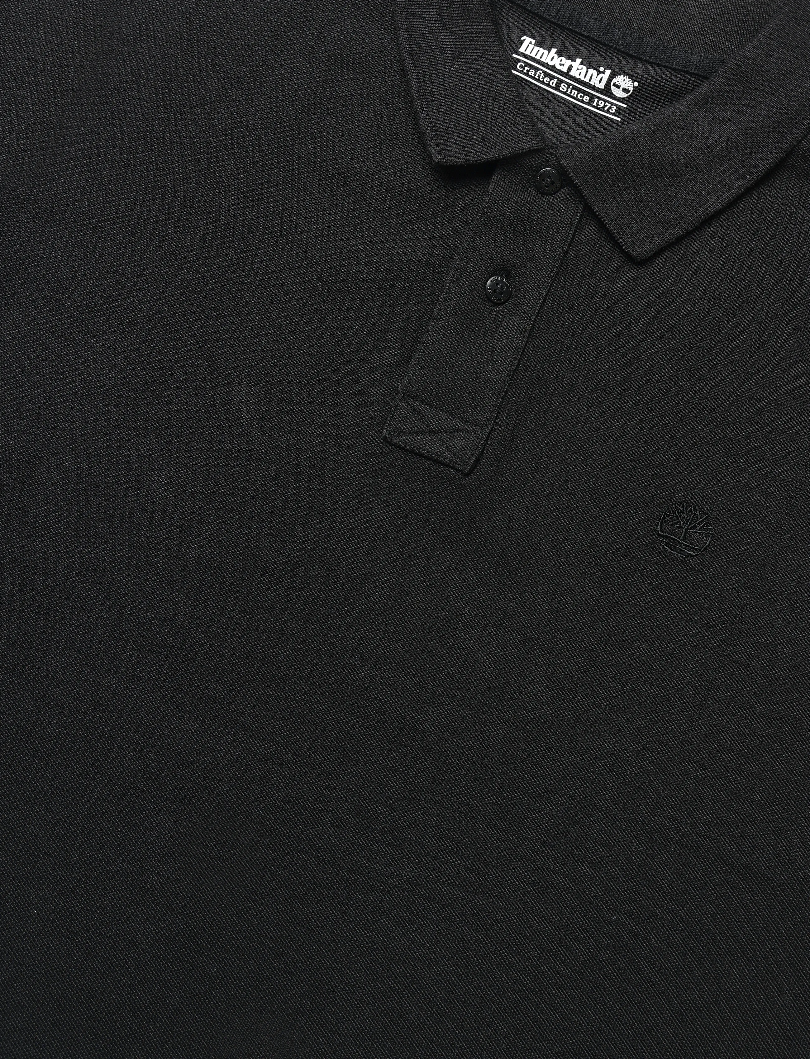 Timberland - Pique SS Polo - kortærmede poloer - black - 2