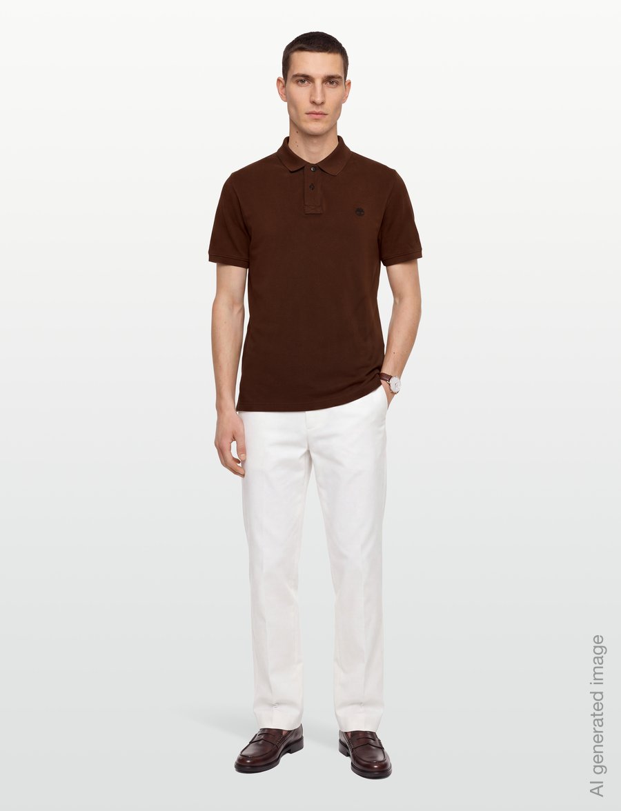 Timberland - Pique SS Polo - short-sleeved polos - chicory coffee - 0