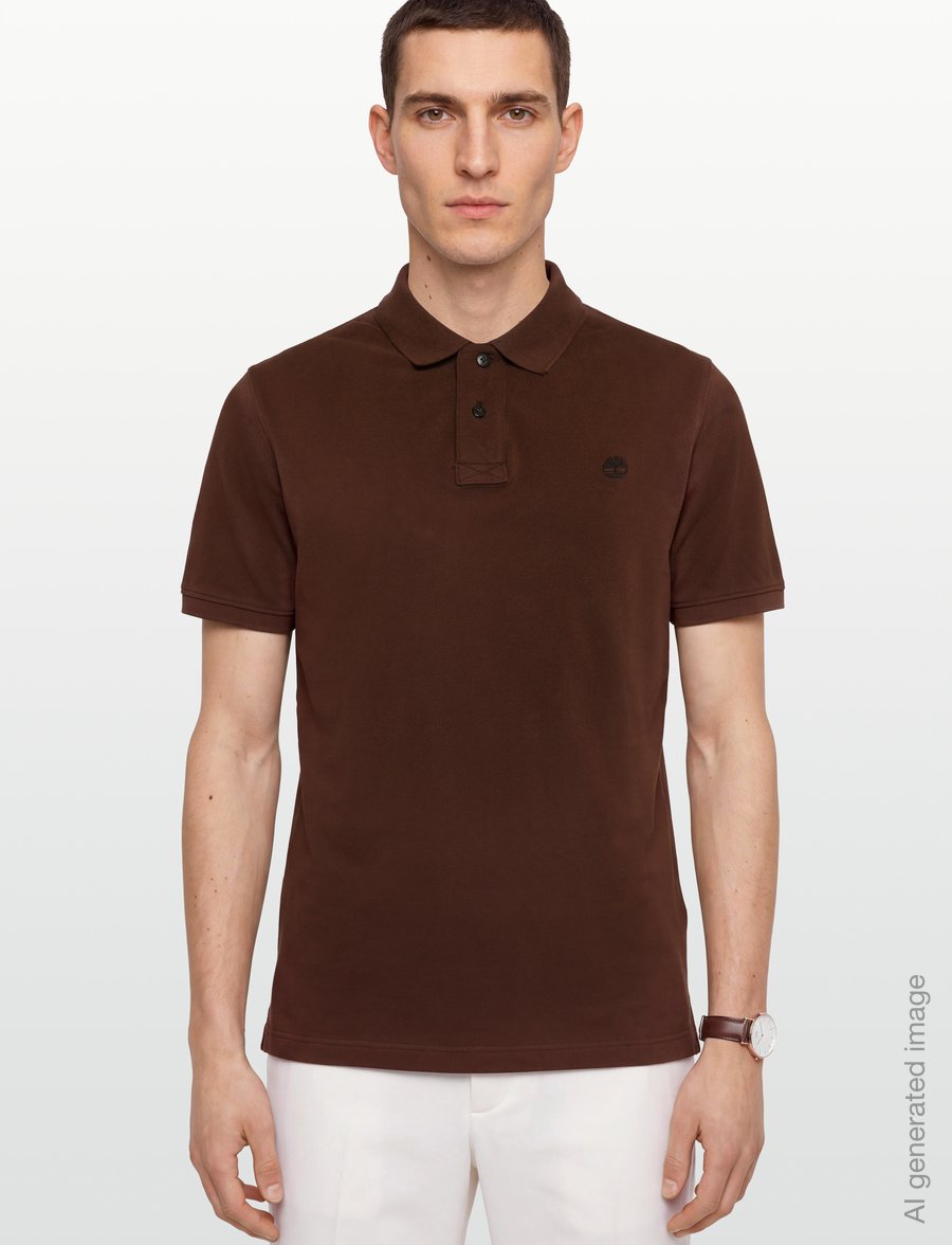 Timberland - Pique SS Polo - short-sleeved polos - chicory coffee - 3
