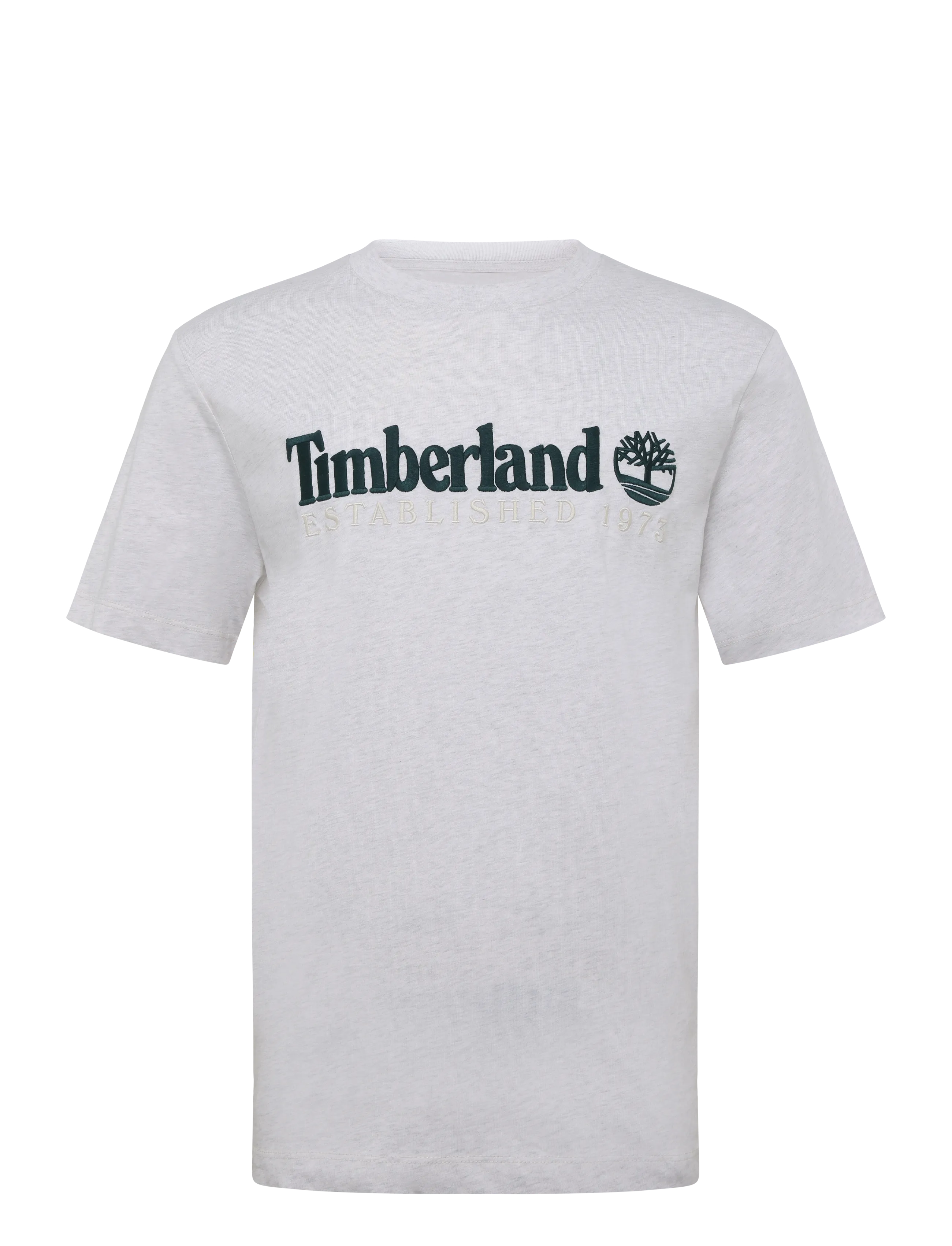 Timberland - SS Embroidered Tee - kortærmede t-shirts - lght oatml hthr - 1