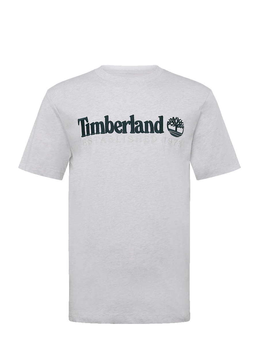 Timberland - SS Embroidered Tee - kurzärmelige t-shirts - lght oatml hthr - 1
