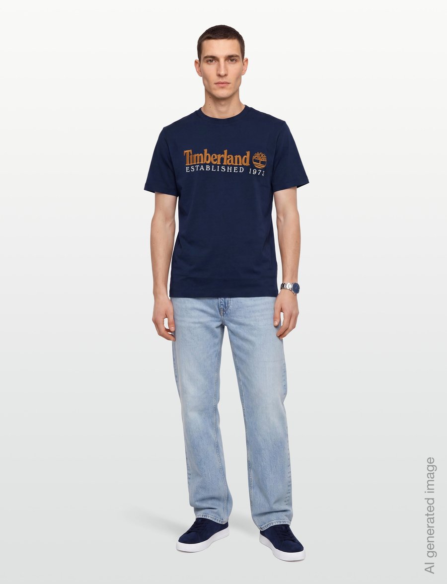 Timberland - SS Embroidered Tee - kortærmede t-shirts - naval academy - 0