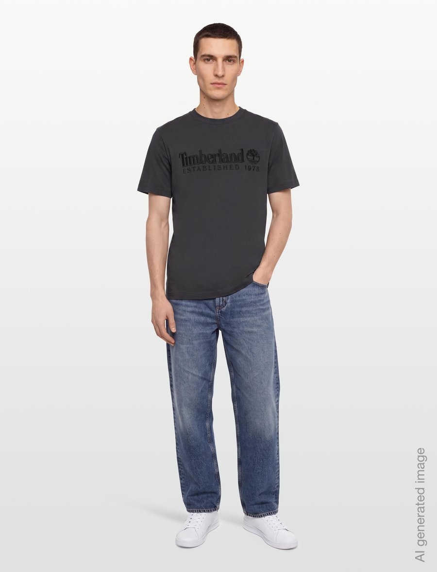 Timberland - SS Embroidered Tee - vintage black - 0