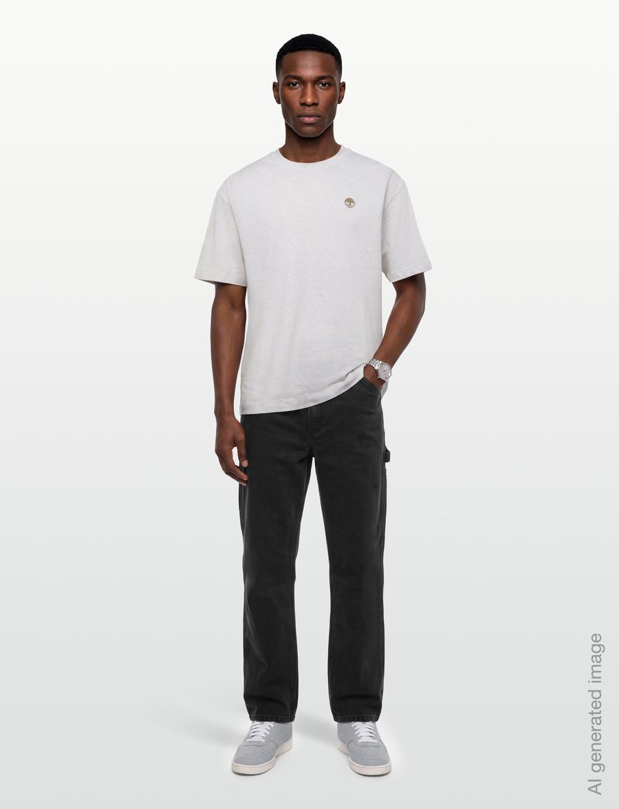 Timberland - SS Tee (Relaxed) - short-sleeved t-shirts - lght oatml hthr - 0
