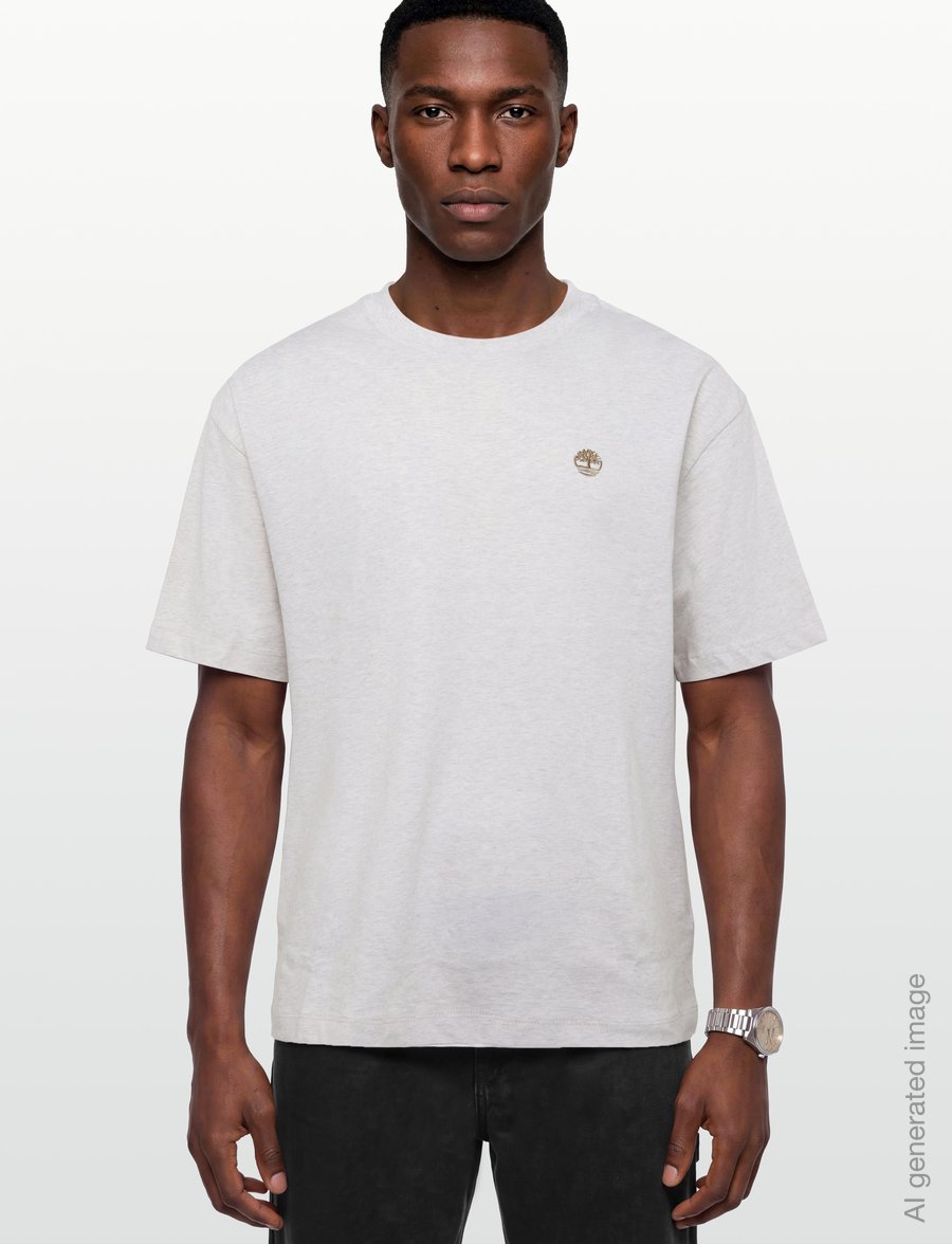 Timberland - SS Tee (Relaxed) - short-sleeved t-shirts - lght oatml hthr - 3
