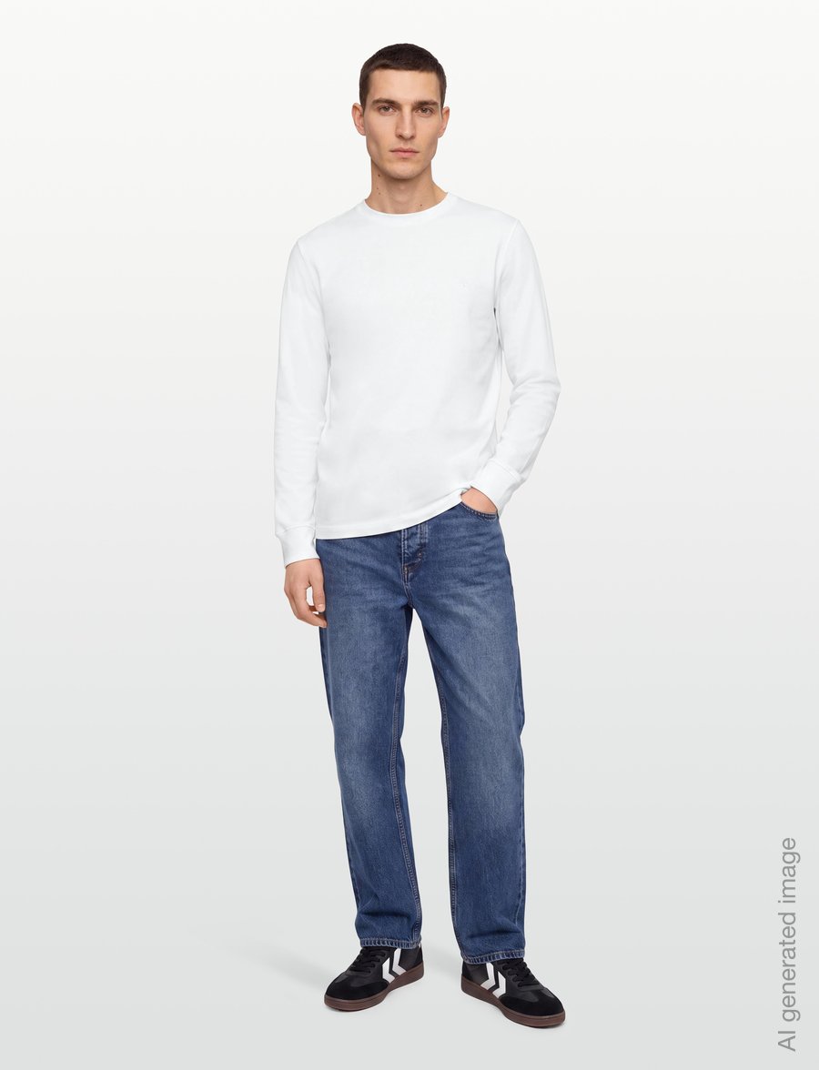 Timberland - Tree Embroidered LS Tee (Slim) - langärmelige t-shirts - white - 0