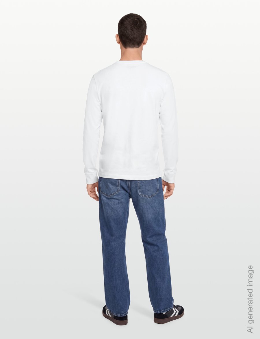 Timberland - Tree Embroidered LS Tee (Slim) - langärmelige t-shirts - white - 4