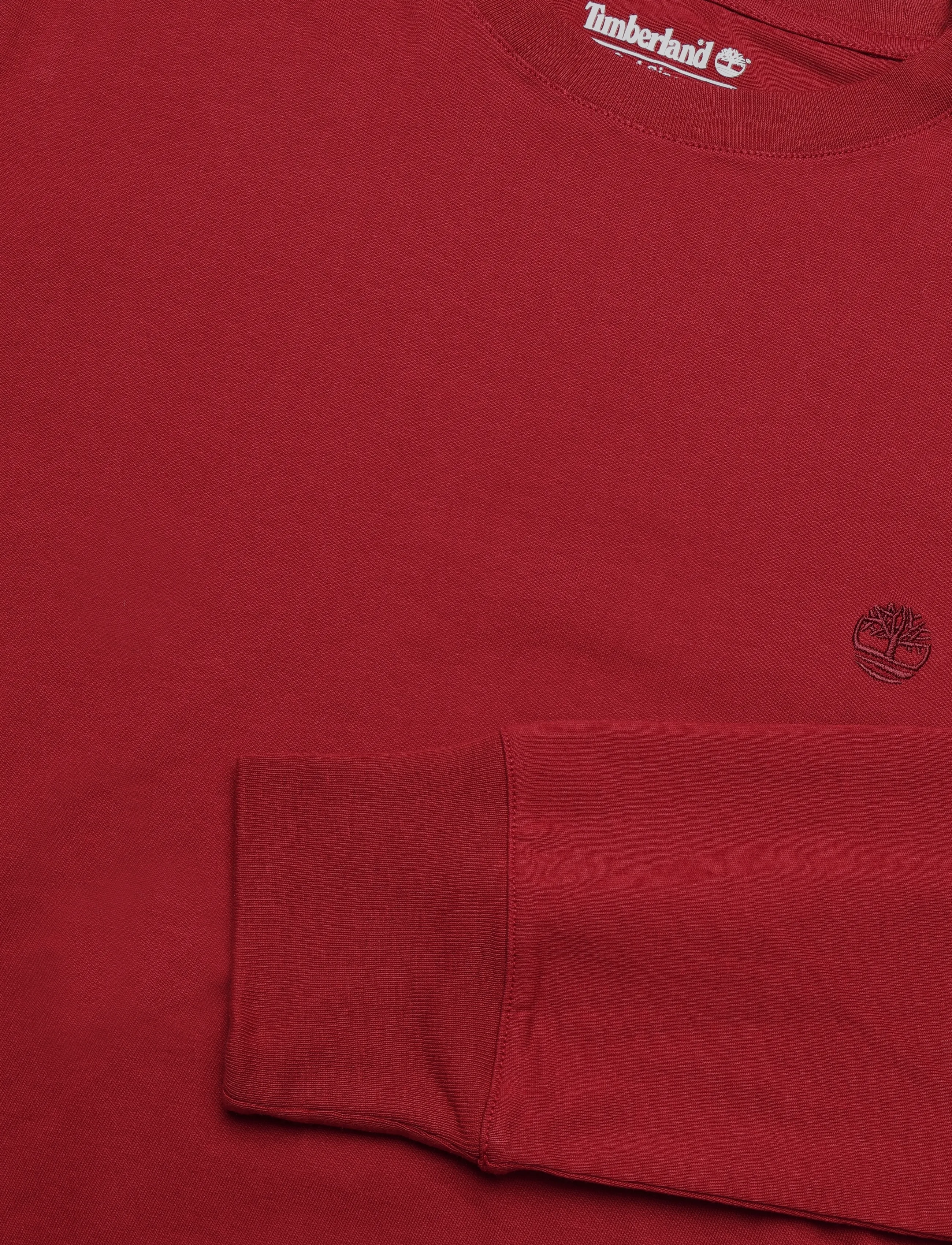 Timberland - Tree Embroidered LS Tee (Slim) - long-sleeved t-shirts - rhythmic red - 5