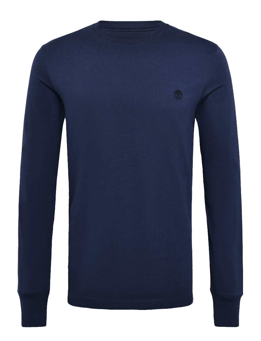 Timberland - Tree Embroidered LS Tee (Slim) - langärmelige t-shirts - naval academy - 0