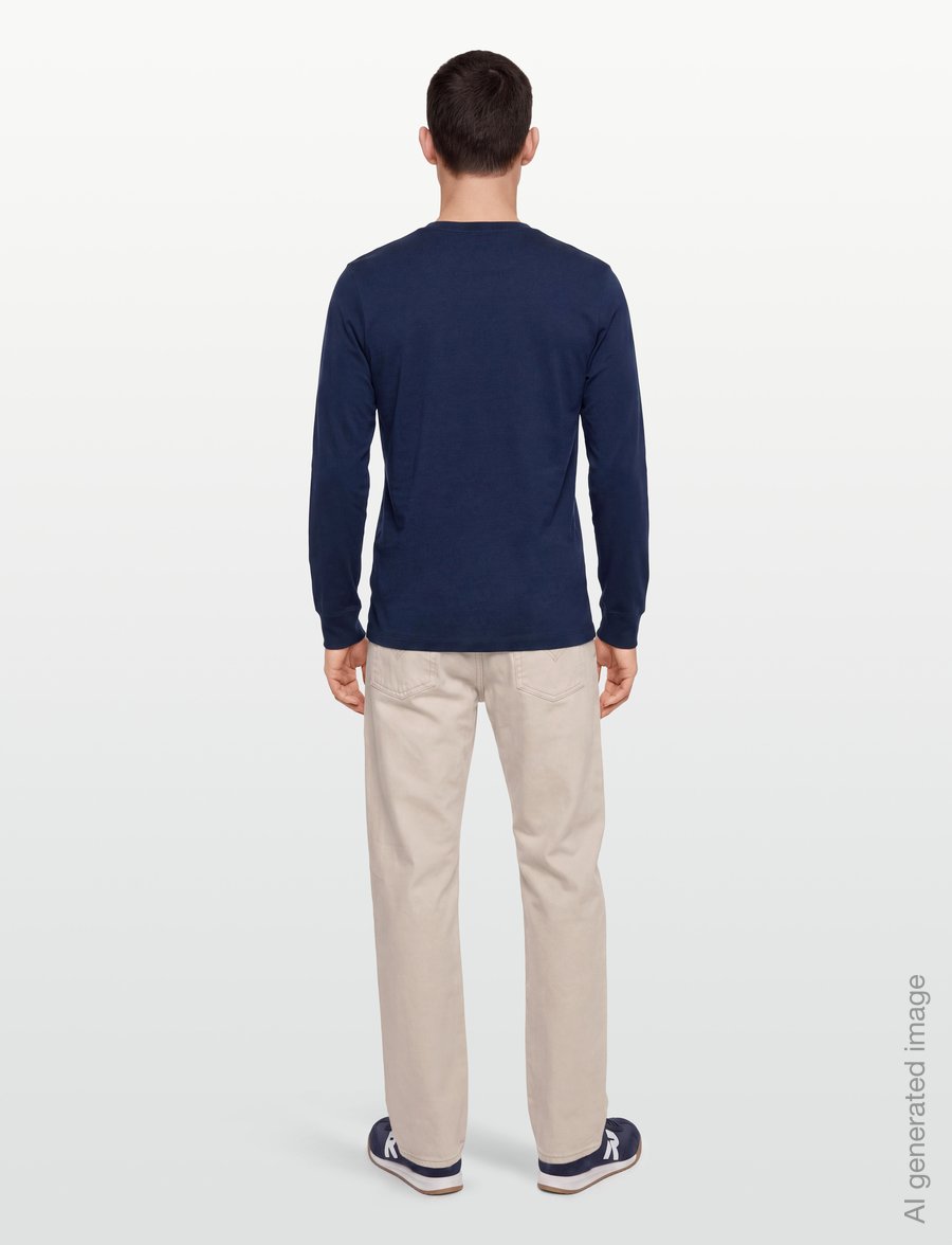 Timberland - Tree Embroidered LS Tee (Slim) - langärmelige t-shirts - naval academy - 4