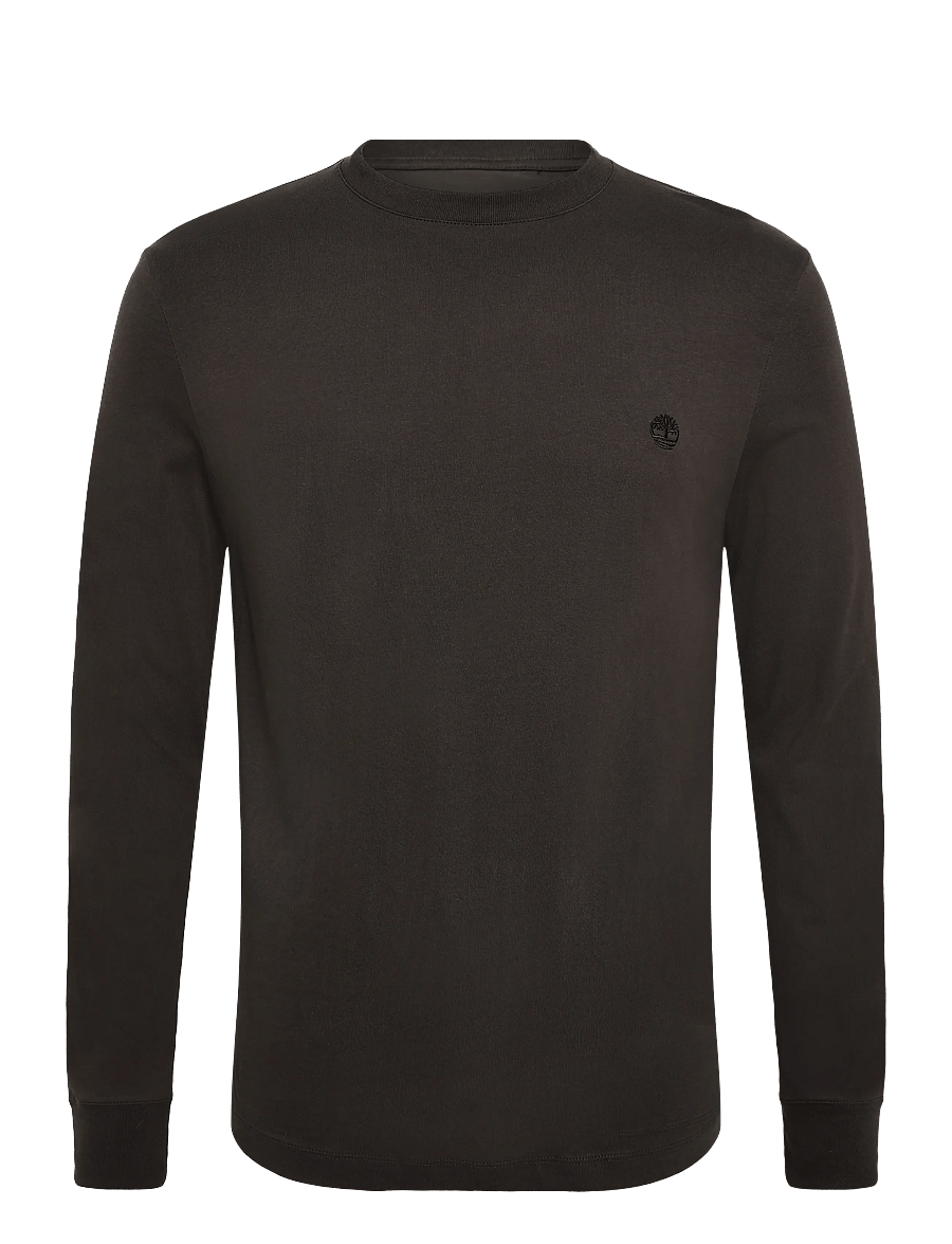 Timberland - Tree Embroidered LS Tee (Slim) - langärmelige t-shirts - vintage black - 0