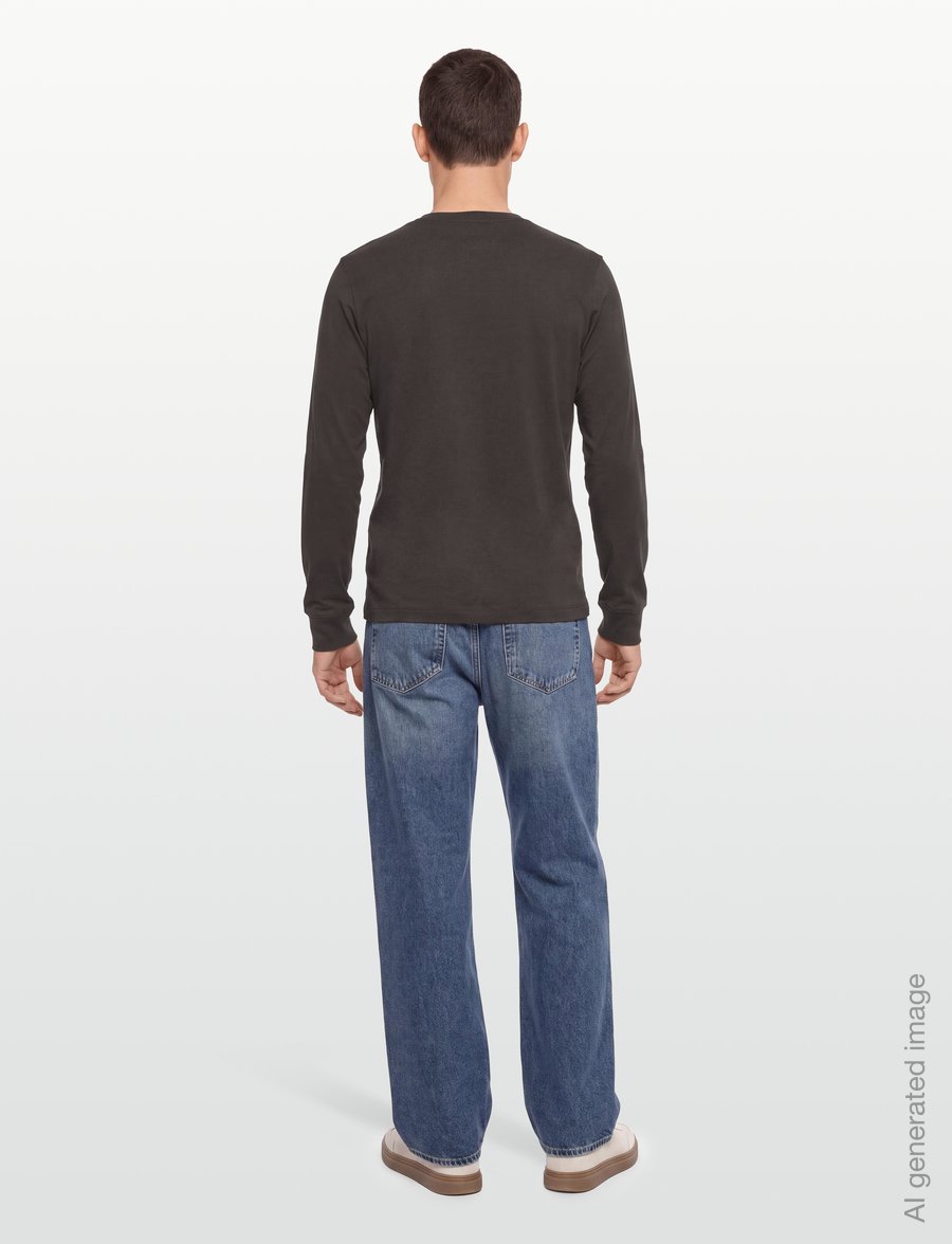 Timberland - Tree Embroidered LS Tee (Slim) - langärmelige t-shirts - vintage black - 4