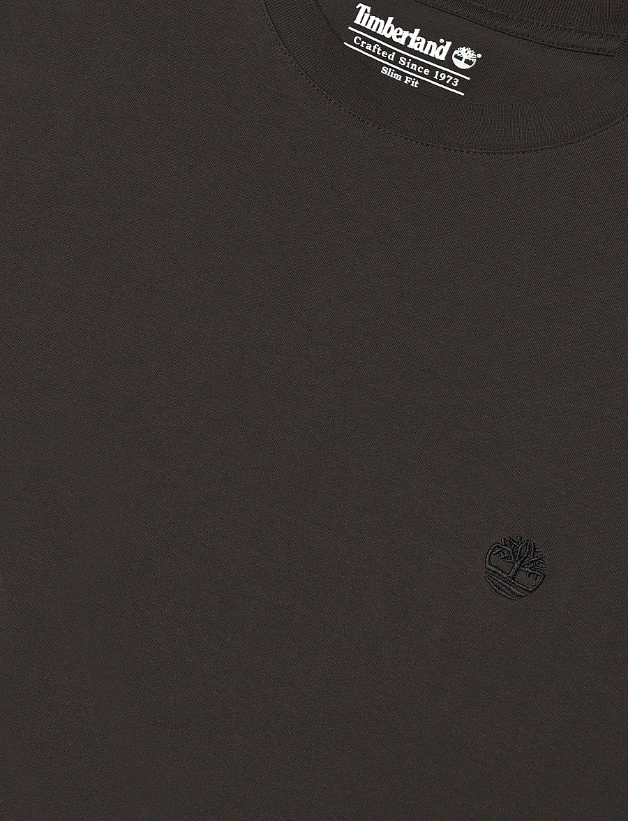 Timberland - Tree Embroidered LS Tee (Slim) - langärmelige t-shirts - vintage black - 2