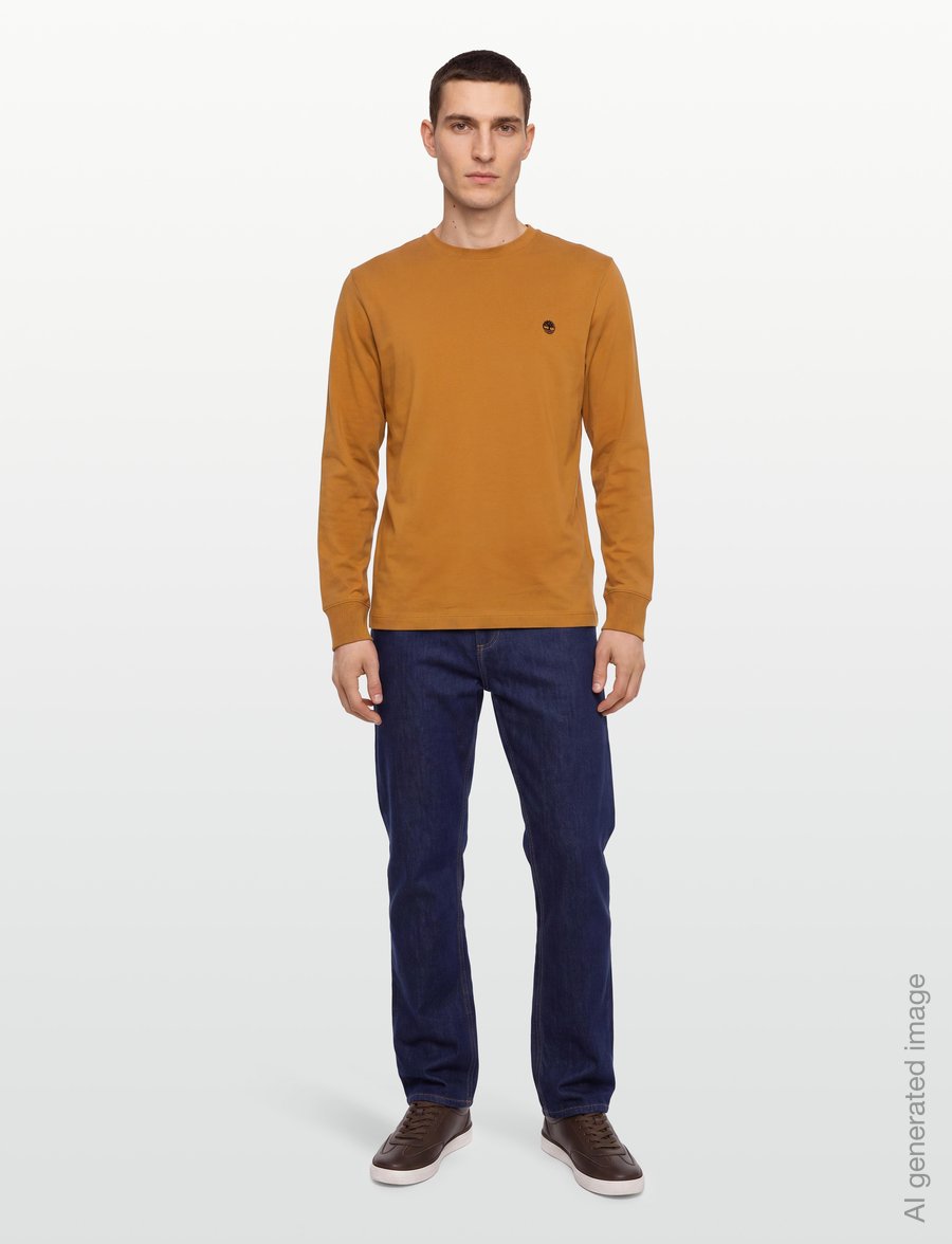Timberland - Tree Embroidered LS Tee (Slim) - langärmelige t-shirts - wheat boot - 0