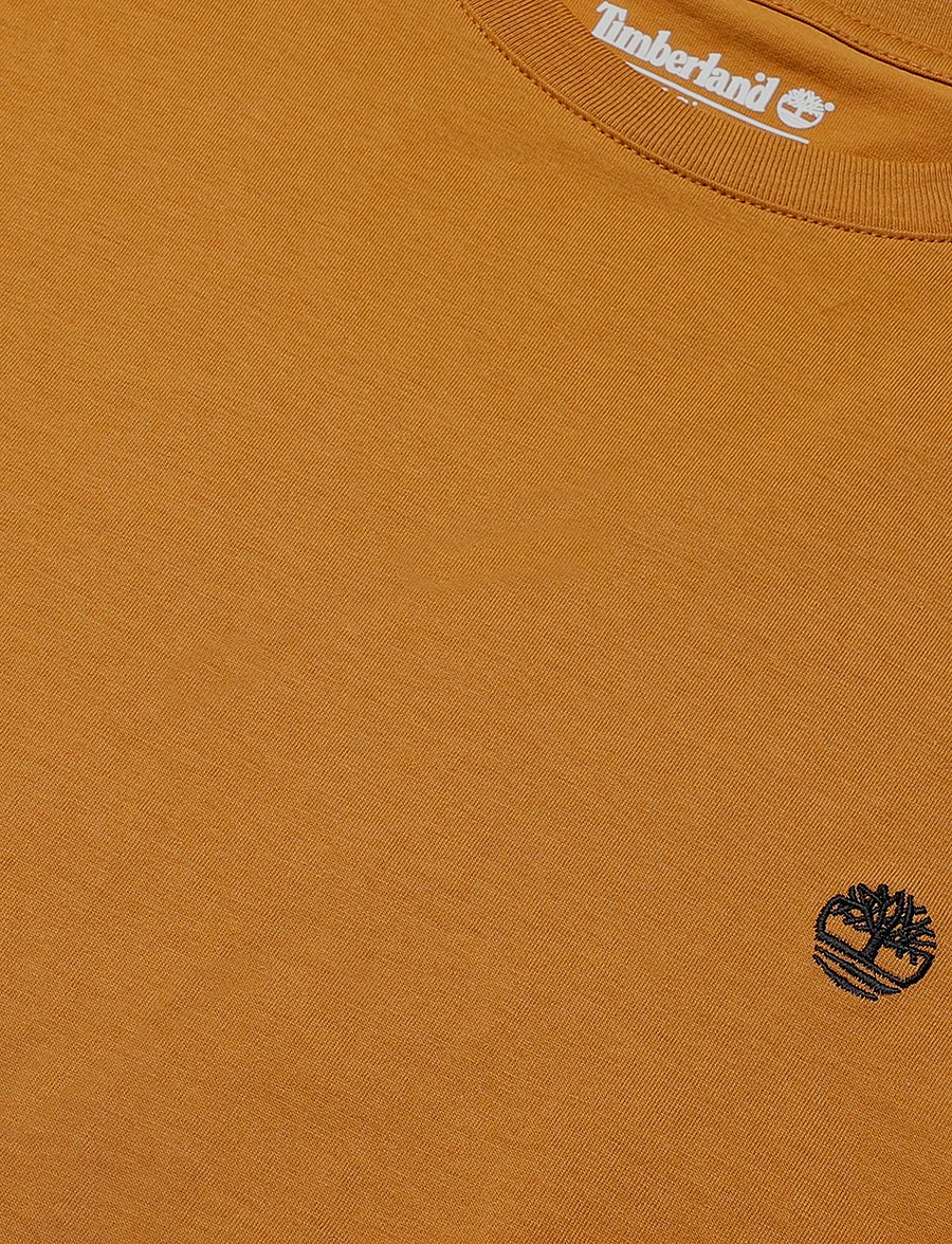 Timberland - Tree Embroidered LS Tee (Slim) - langärmelige t-shirts - wheat boot - 5