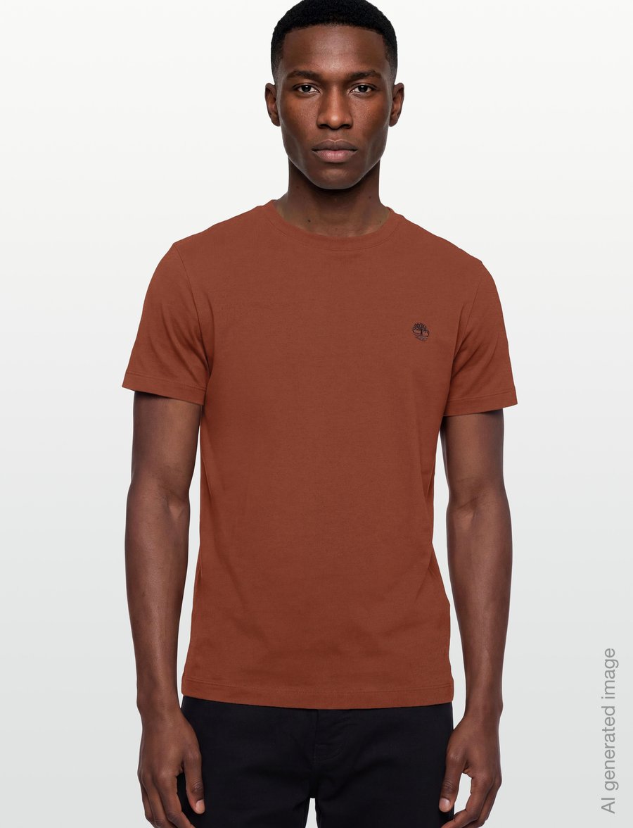 Timberland - SS Tee (Slim) - short-sleeved t-shirts - brownout - 3