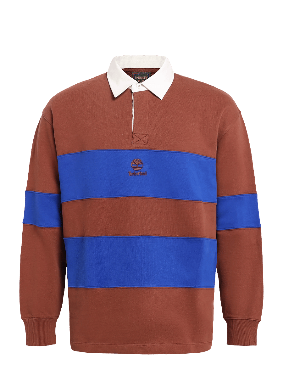 Timberland - Long Sleeve Rugby Polo LB Sweatshirt - langärmelige strick-polohemden - brownout/surftw - 0