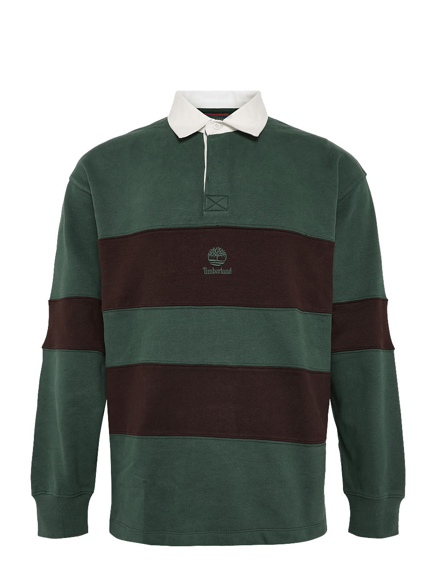Timberland - Long Sleeve Rugby Polo LB Sweatshirt - langärmelige strick-polohemden - sycamore-mole - 0
