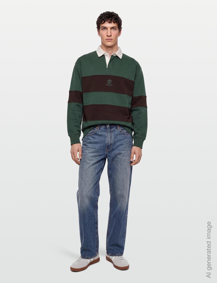 Timberland - Long Sleeve Rugby Polo LB Sweatshirt - langärmelige strick-polohemden - sycamore-mole - 0