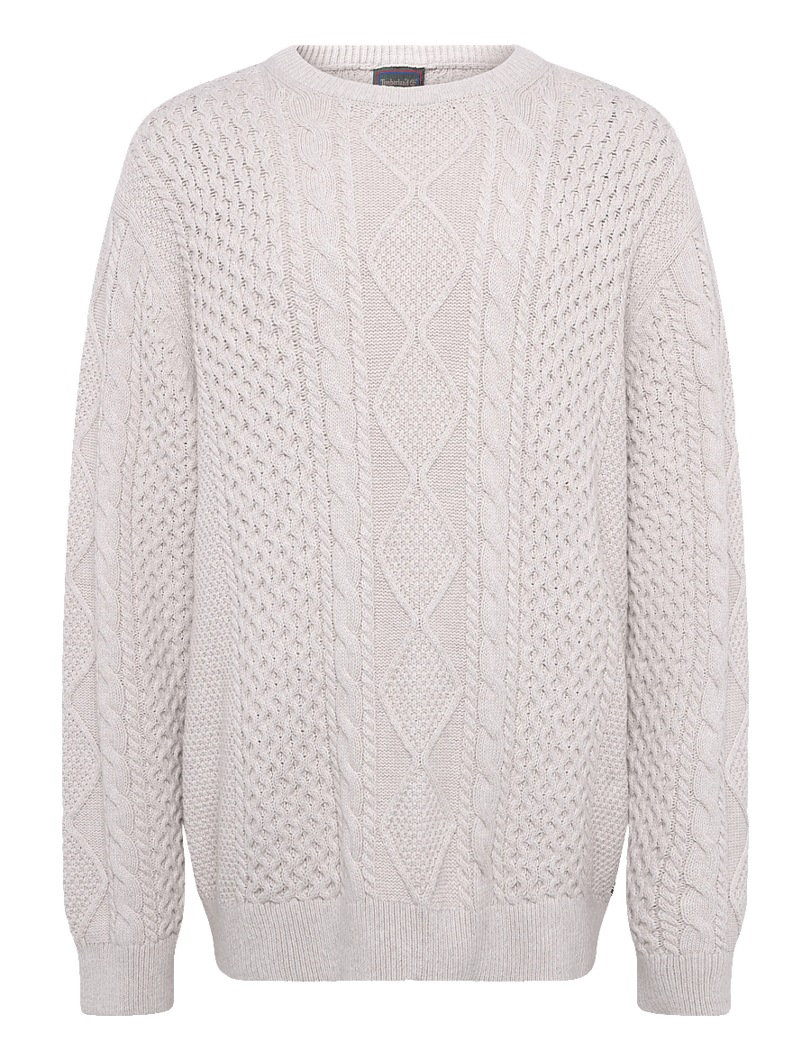 Timberland - Cable Cotton Blend Crew Neck Sweater - rundhals - lght oatml hthr - 0